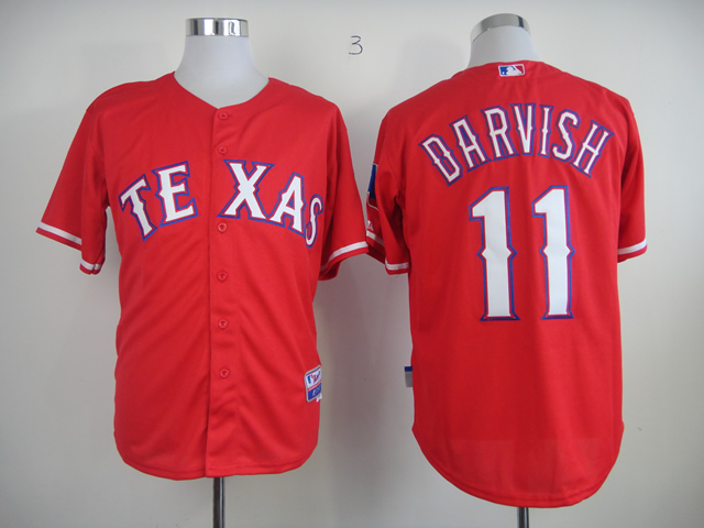 Men Texas Rangers #11 Darvish Red MLB Jerseys